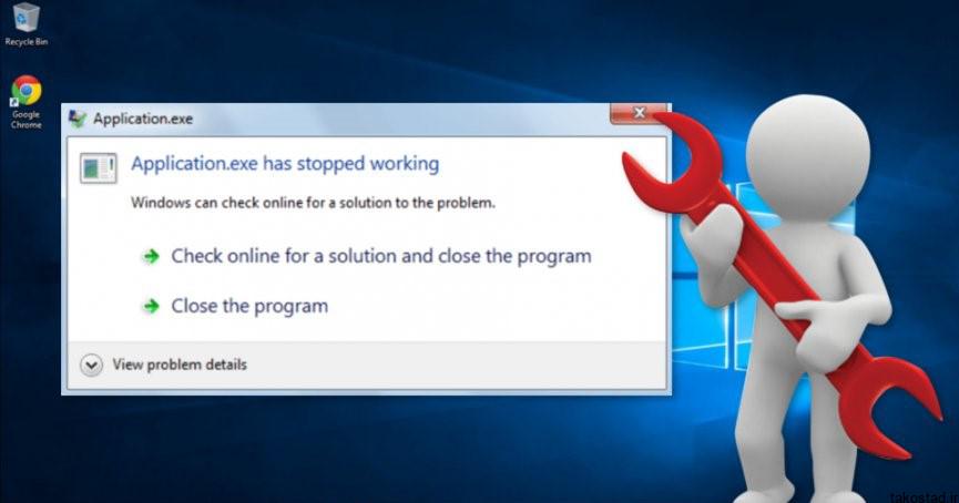 خطای stopped working در ویندوز
